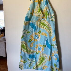 Lily Pulitzer Sleeveless paisley print dress Blue, Green & Yellow girl size 10